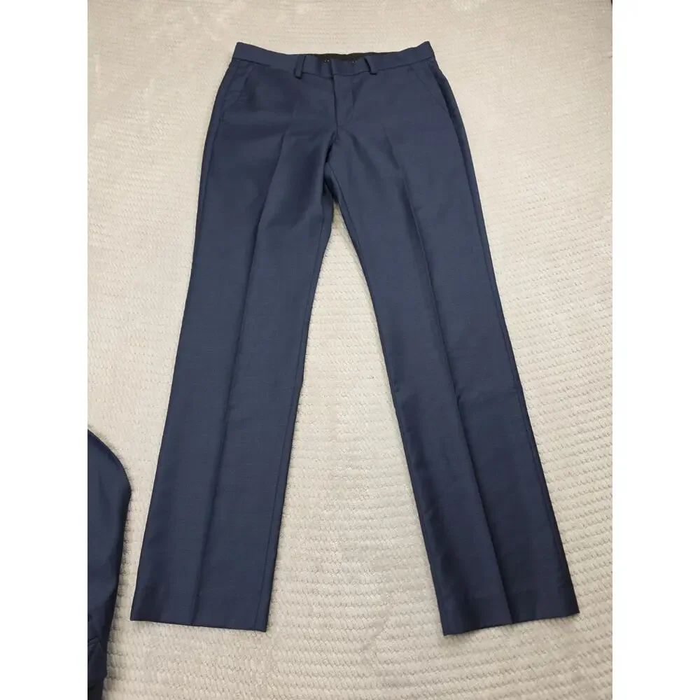 Express Suit Mens Blazer 36 Short Pants 29 X 32 Photographer Fitted Blue